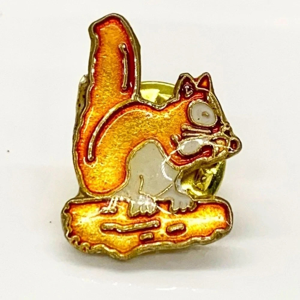 Squirrel lapel pin, jacket, hat, vest, book bag pin, animal lovers, outdoors pin